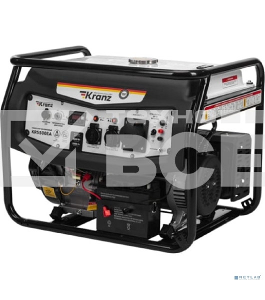 Электрогенератор бензиновый Kranz KR5500EA, 5.5 кВт, 96.1 дБ, 77 кг