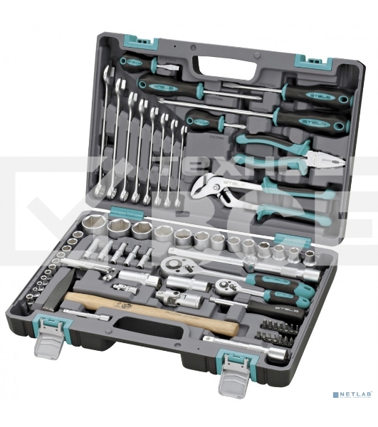 Набор инструментов STELS 141041/2'' 1/4'' CrV пластиковый кейс  76 предм.
