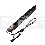 Блок распределения питания Rexant для 19' шкафов, горизонтальный, 8 розеток СЕЕ 7/4, 10A, выкл, алюм корп, шнур 2м, вилка C14, фото10