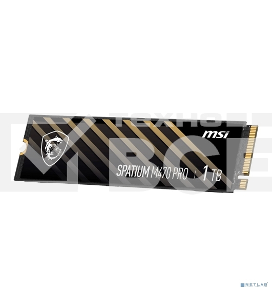Накопитель SSD MSI M.2 2280 1Tb SPATIUM M470 PRO Client SSD S78-440L0J0-P83, PCIe Gen4x4 with NVMe