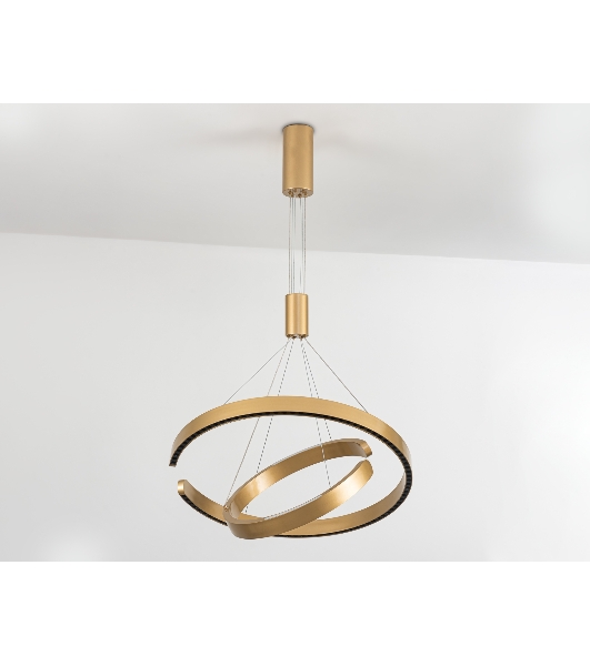Подвесной светодиодный светильник Ambrella light FL5885/2 GD золото 45W 3000K/4200K/6400K D600/400*1200 (без ПДУ)