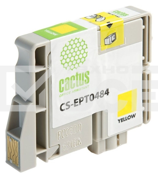 Картридж струйный Cactus CS-EPT0484 желтый (14,4 мл) для Epson Stylus Photo R200/R220/R300/R320/R340/RX500/RX600/RX620/RX640