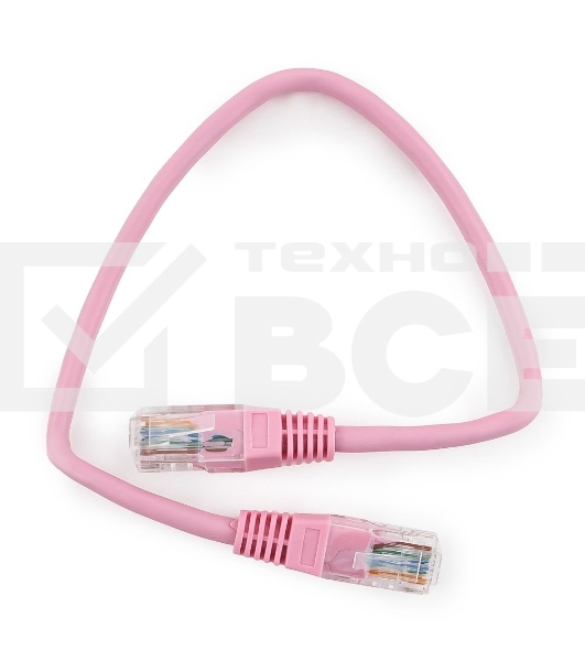 Патч-корд UTP Cablexpert кат.5e, 0.25м, литой, многожильный (розовый)