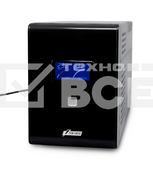 Источник бесперебойного питания Powerman Smart Sine 2000VA/1400W, 220V, Line-Interactive, LCD, Tower, Out: 4xShuko, Black*SmartSine2000