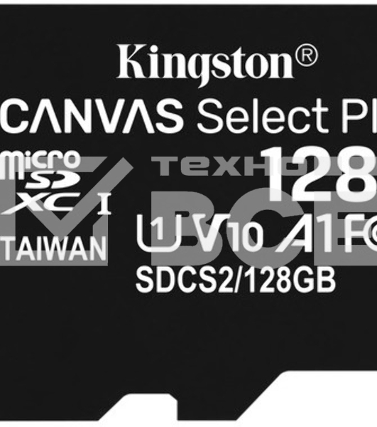 Флеш карта Kingston 128GB micSDXC Canvas Select Plus 100R A1 C10 Single Pack w/o ADP EAN: 740617299076