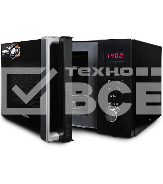 Микроволновая печь Hyundai HYM-M2062 черный, 23 л, 800 Вт, переключатели - поворотный механизм/кнопки