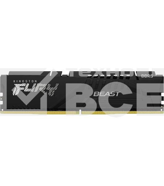 Оперативная память Kingston Fury Beast, DDR5, 16GB (1x16GB), 5600MHz, CL40, с радиаторами, черный