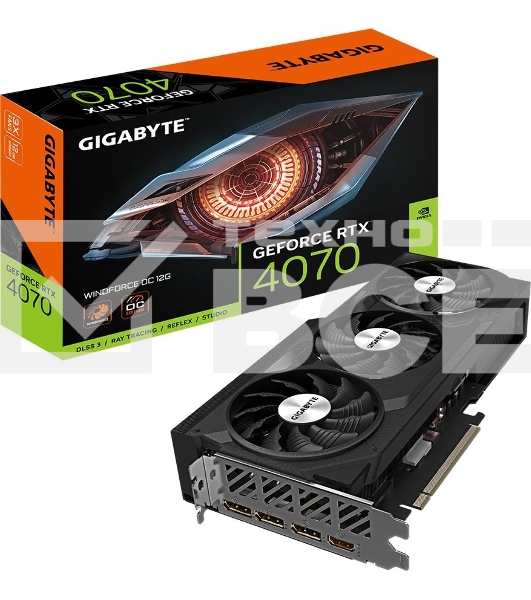Видеокарта Gigabyte GV-N4070WF3OC-12GD 12288Mb 192 GDDR6X 2490/21000 HDMIx1 DPx3 HDCP Ret