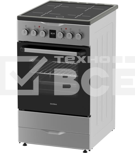 Плита электрическая DARINA PLS ECI241 616 1S серебристый, конфорок 4 электрических (индукционных), духовка 50 л, 50 см x 85 см x 60 см