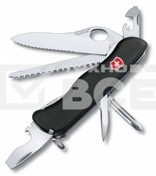 Нож перочинный Victorinox Trailmaster One Hand Wavy Edge (0.8463.MW3) 111мм 12функций черный карт.коробка