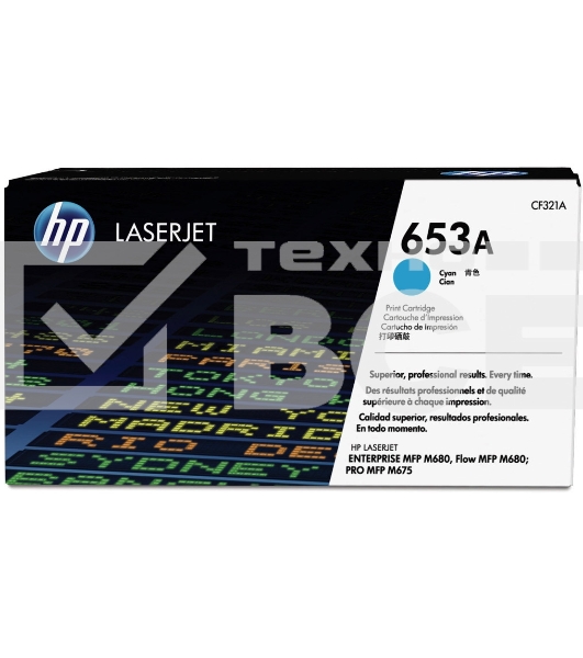Тонер Картридж HP 653A CF321A голубой для HP MFP M680 (16000стр.)