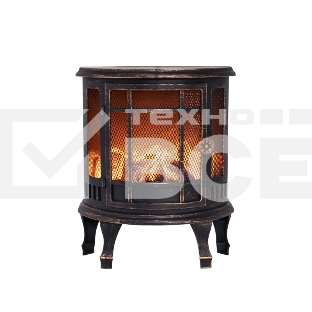 Светодиодный камин 'Винтаж мини' с эффектом живого огня 24.8х12.7х30 см, батарейки 3хС (не в комплекте), с USB, бронзовый