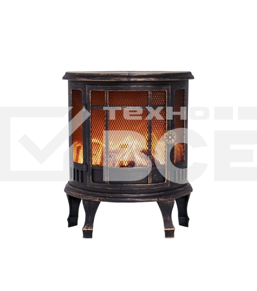 Светодиодный камин 'Винтаж мини' с эффектом живого огня 24.8х12.7х30 см, батарейки 3хС (не в комплекте), с USB, бронзовый