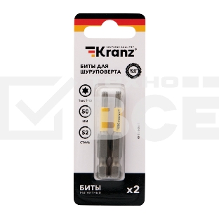 Бита для шуруповерта KRANZ Torx T15х50 мм (2 шт./уп.)