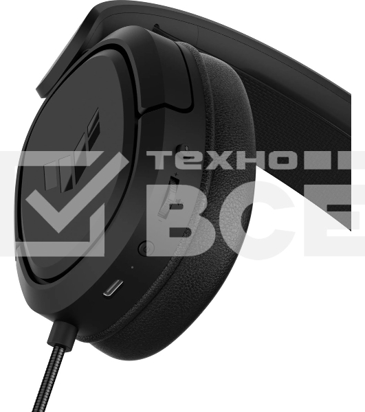 Игровые наушники ASUS TUF Gaming H1 WL чёрные (2.4 ГГц, 7.1 виртуально, 40мм, неодимовые магниты, 32 Ом, 20~20000 Гц, микрофон, USB-C, PC, Mac, PS4, Nintendo Switch, Xbox One, 90YH0391-B3UA00)