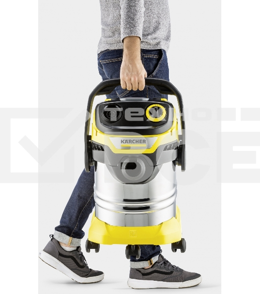 Строительный пылесос Karcher WD 5 S V-25/5/22 желтый, 1100 Вт, уборка сухая/сбор воды, пылесборник мешок/контейнер, 25 л