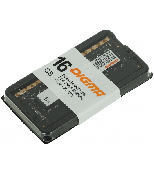 Оперативная память Digma DDR4 16GB 3200MHz DGMAS43200016S RTL PC4-25600 CL22 SO-DIMM 260-pin 1.2В single rank
