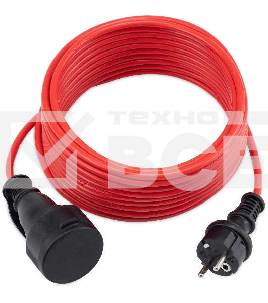 Удлинитель силовой Starwind ST-PS1.10/R 3x1.0кв.мм 1розет. 10м ПВС без катушки красный