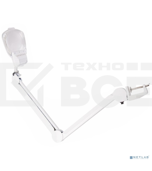 Лупа на струбцине Rexant, квадратная 3D+20D, с подсветкой 6 LED, серия EXPERT, белая 31-0565
