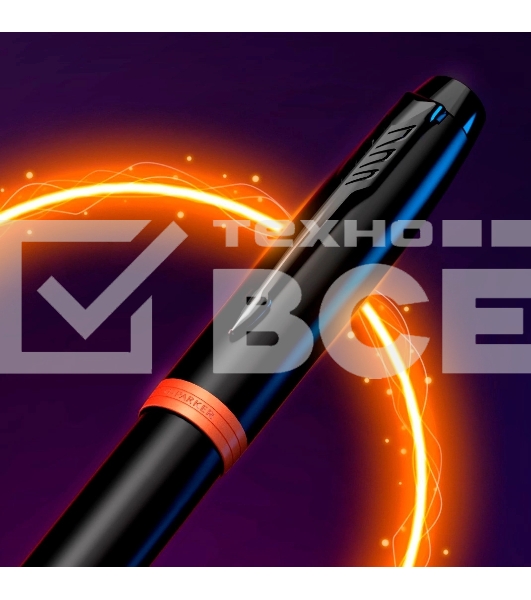 Ручка перьевая Parker IM Vibrant Rings F315 (2172943) Flame Orange PVD F сталь нержавеющая подар.кор.