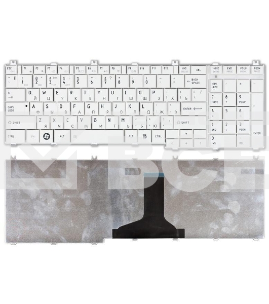 Клавиатура для ноутбука Toshiba Satellite C650 C660 L650 L670 L750 L750D белый