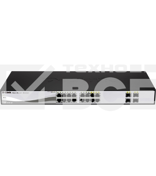 Коммутатор настраиваемый L2 коммутатор, 16х1000Base-T, 4хCombo 1000Base-T/SFP, упрощенный интерфейс CLI