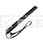 Блок распределения питания Rexant для 19' шкафов, вертикальный, 13 розеток СЕЕ 7/4, 16A, фильтр, без выкл, алюм корп, шнур 2м, вилка СЕЕ 7/7, фото9