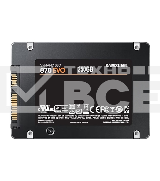 Накопитель SSD Samsung 870 EVO, 250Gb, SATA III, 2.5', R/W 560/530
