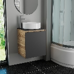 Тумба Bau Dream Blackwood 50 графит, раковина BAU Dream круглая D41, смеситель для раковины высокий Hotel Still, нержавеющая сталь, фото6