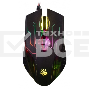 Мышь проводная A4Tech Bloody Q51 черный, 3200 dpi, USB, кнопки - 8
