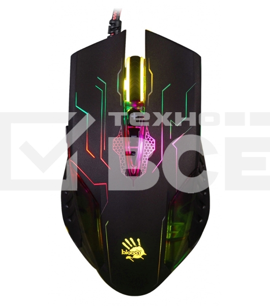 Мышь проводная A4Tech Bloody Q51 черный, 3200 dpi, USB, кнопки - 8
