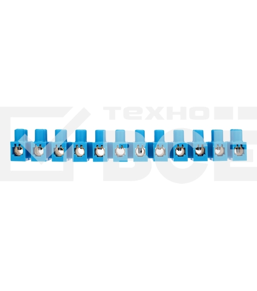 Клеммная винтовая колодка KВ-25 10-25, ток 60 A, полиэтилен синий Rexant (10 шт./уп.)