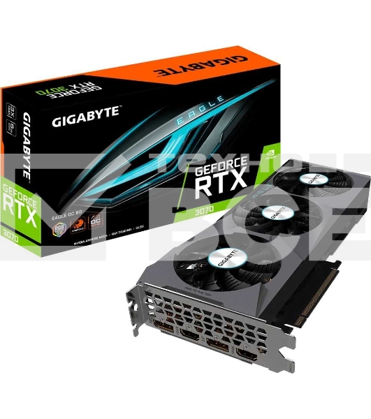 Видеокарта Gigabyte RTX 3070 EAGLE OC 8G 2.0 LHR 256 GDDR6 1770/14000 HDMIx2 DPx2 HDCP RTL