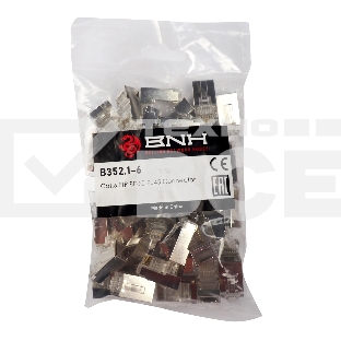 Разъём BNH, RJ45, кат. 6, экр., обжимной, для кабеля, 100 шт, цвет: прозрачный