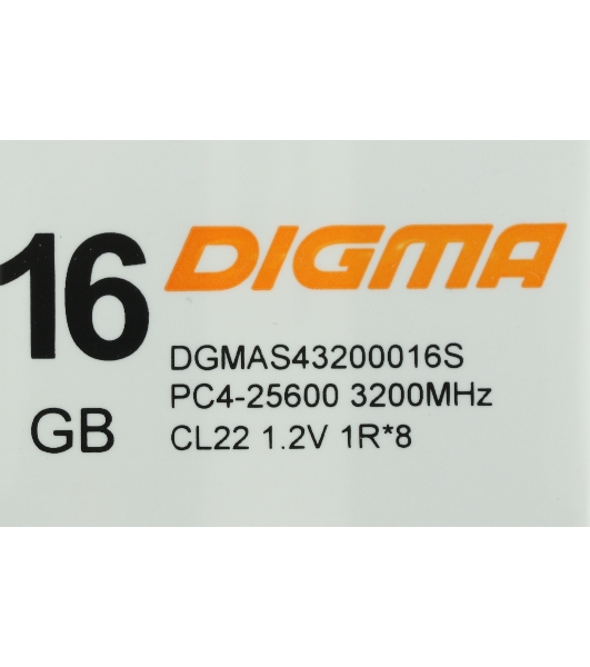 Оперативная память Digma DDR4 16GB 3200MHz DGMAS43200016S RTL PC4-25600 CL22 SO-DIMM 260-pin 1.2В single rank