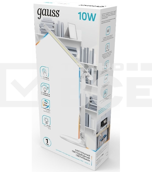 Светильник Gauss GT2041 настольный на подставке белый 10Вт