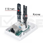 Розетка в сборе Cabeus, 1x RJ45(8P8C), кат. 6, экр., внешняя, белый, (WS-8P8C-Cat.6-SH-1), фото 1