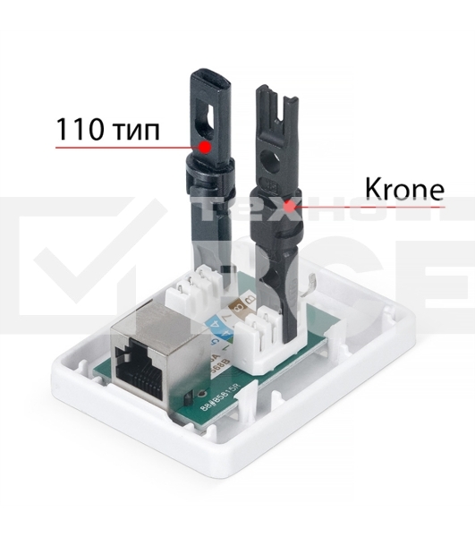 Розетка в сборе Cabeus, 1x RJ45(8P8C), кат. 6, экр., внешняя, белый, (WS-8P8C-Cat.6-SH-1)