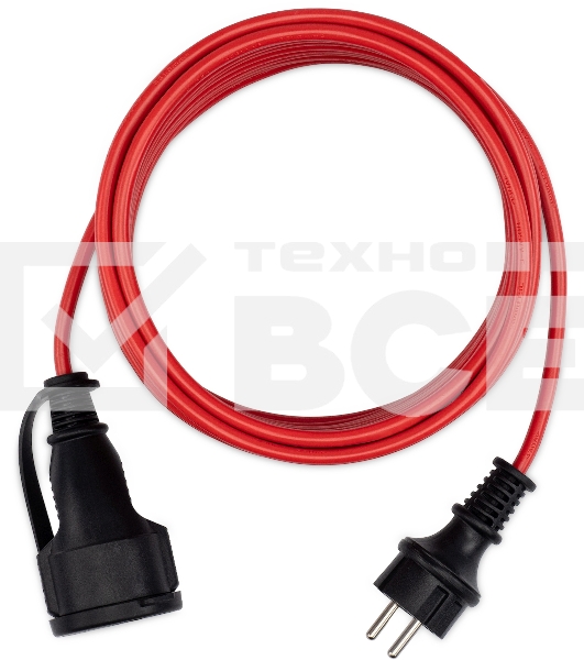 Удлинитель силовой Starwind ST-PS1.10/R 3x1.0кв.мм 1розет. 10м ПВС без катушки красный