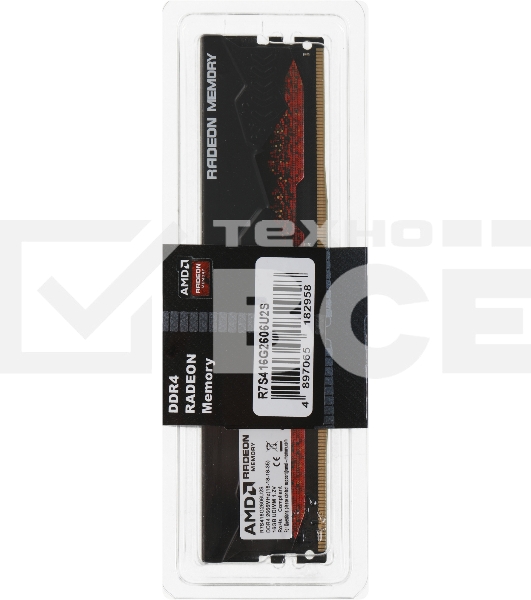 Оперативная память AMD Radeon R7, DDR4, 16GB, 2666MHz, CL16, с радиатором, черный