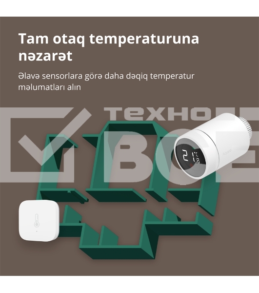 Термоголовка Aqara Smart Radiator Thermostat E1 (SRTS-A01) для радиат. резьбовой