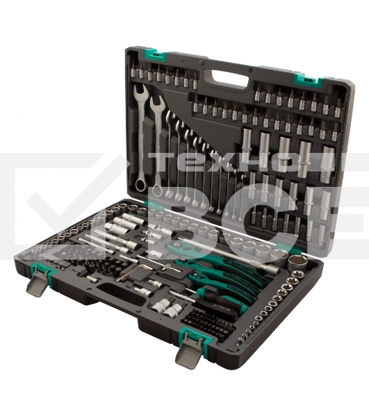 Набор инструментов STELS 141151/4'' 3/8'' 1/2'' cr-v s2 усиленный кейс 216предм.