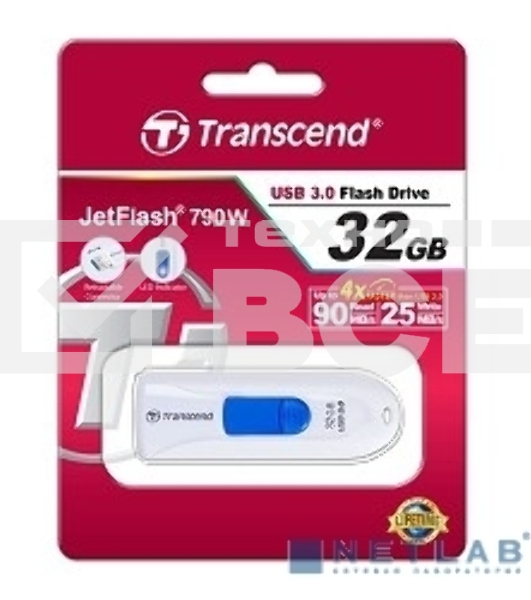 Флеш диск Transcend USB Drive 32Gb JetFlash 790 TS32GJF790W {USB 3.0}