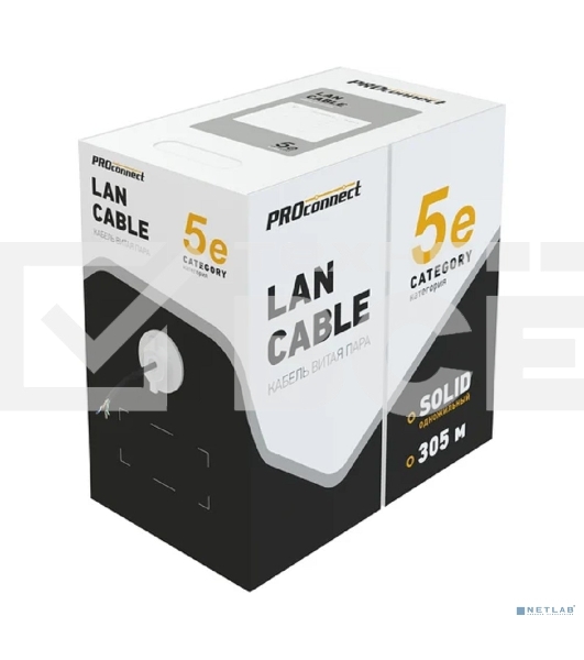 Кабель витая пара PROconnect FTP 4PR 24AWG, CAT5e, наружный (OUTDOOR) + ТРОС*1 (бухта 305 м)