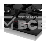 Варочная поверхность Kuppersberg FG 67 B газ, High-Tech, автоматический электроподжиг, газ-контроль, материал решеток чугун, форсунки под сжиженный газ, мощность конфорок 1., 1.75, 3, 4 кВт, цвет черный, фото4