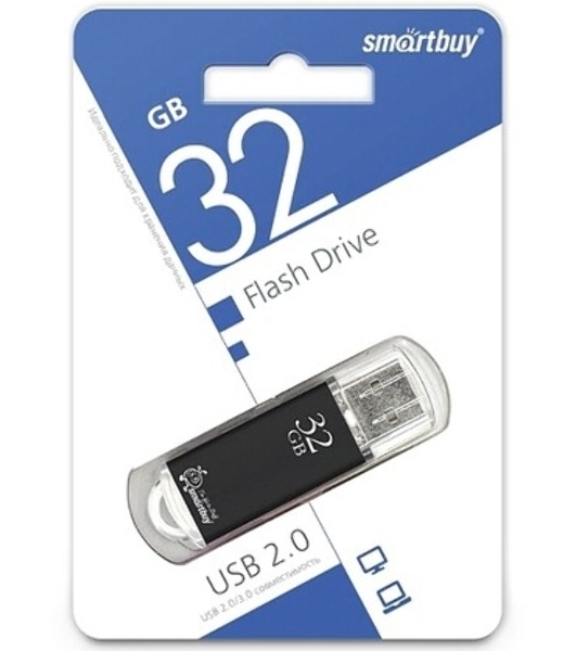 Флешка USB Smartbuy V-Cut silver (SB32GBVC-S), 16Gb, USB 2.0, R/W 25/15, серебристый