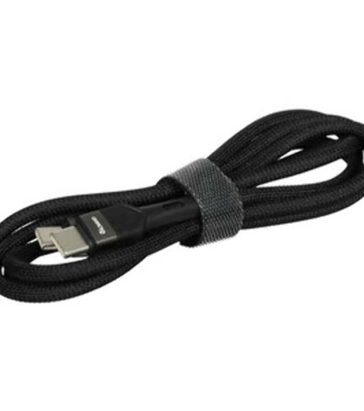 Кабель OLMIO BOLT, Type-C - Type-C, 60W, 1.2м, тканевая оплетка, черный