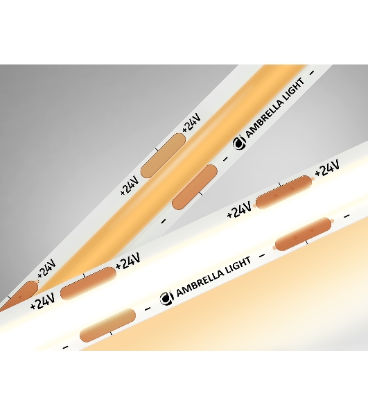 Светодиодная лента Ambrella light GS4701 COB 480Led/ 12W m/ 24V IP20 3000K/ 5000*8*1.54mm (2 конт.)
