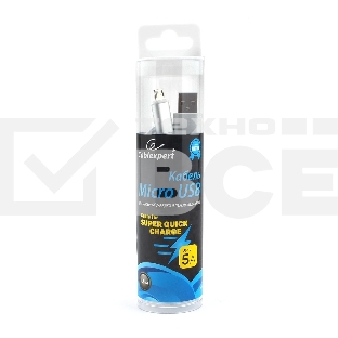 Кабель USB 2.0 Cablexpert CC-U-mUSB02S-1.8M, AM/microB, серия Ultra, длина 1.8м, серебристый, блистер
