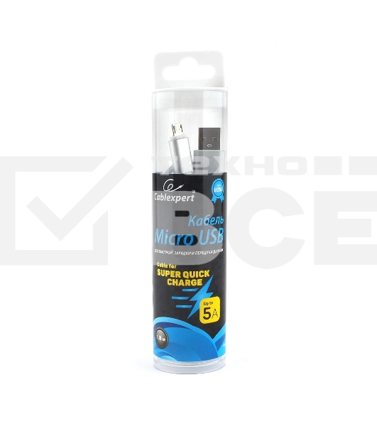 Кабель USB 2.0 Cablexpert CC-U-mUSB02S-1.8M, AM/microB, серия Ultra, длина 1.8м, серебристый, блистер